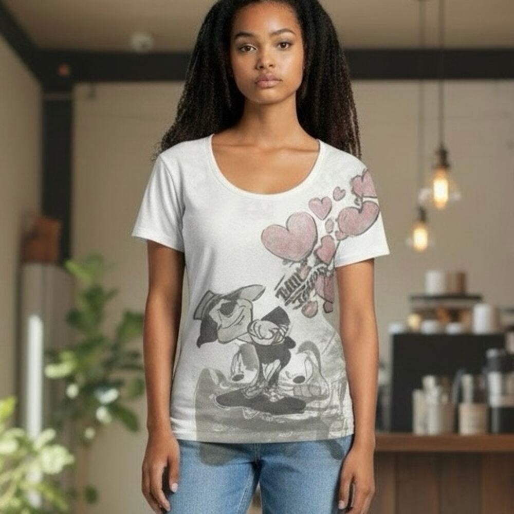 Disney Parks Classic Nifty Nineties Collection Vintage Mickey & Minnie Tee sz XL
